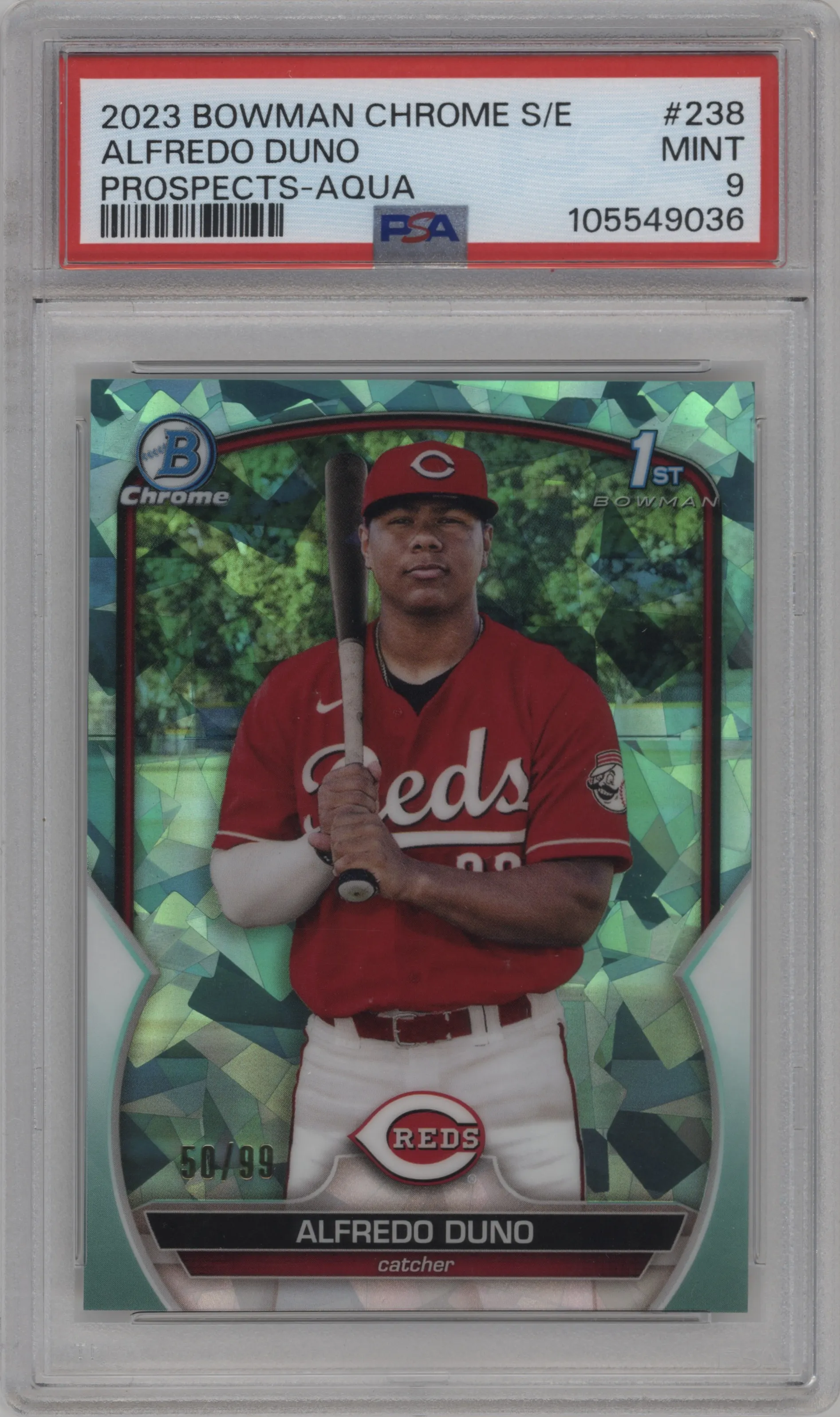 2023 Bowman Chrome Sapphire Edition Chr.Pros. Alfredo Duno Aqua PSA 9