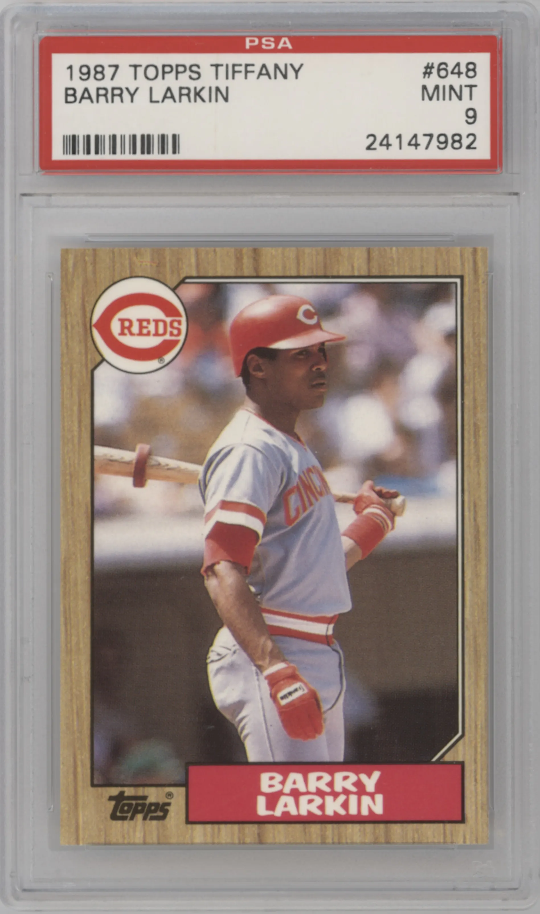 1987 Topps Barry Larkin Tiffany #648 PSA 9