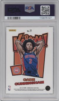 Cade Cunningham from the 2021-22 Crown Royale set graded by PSA and given an overall grade of 10.