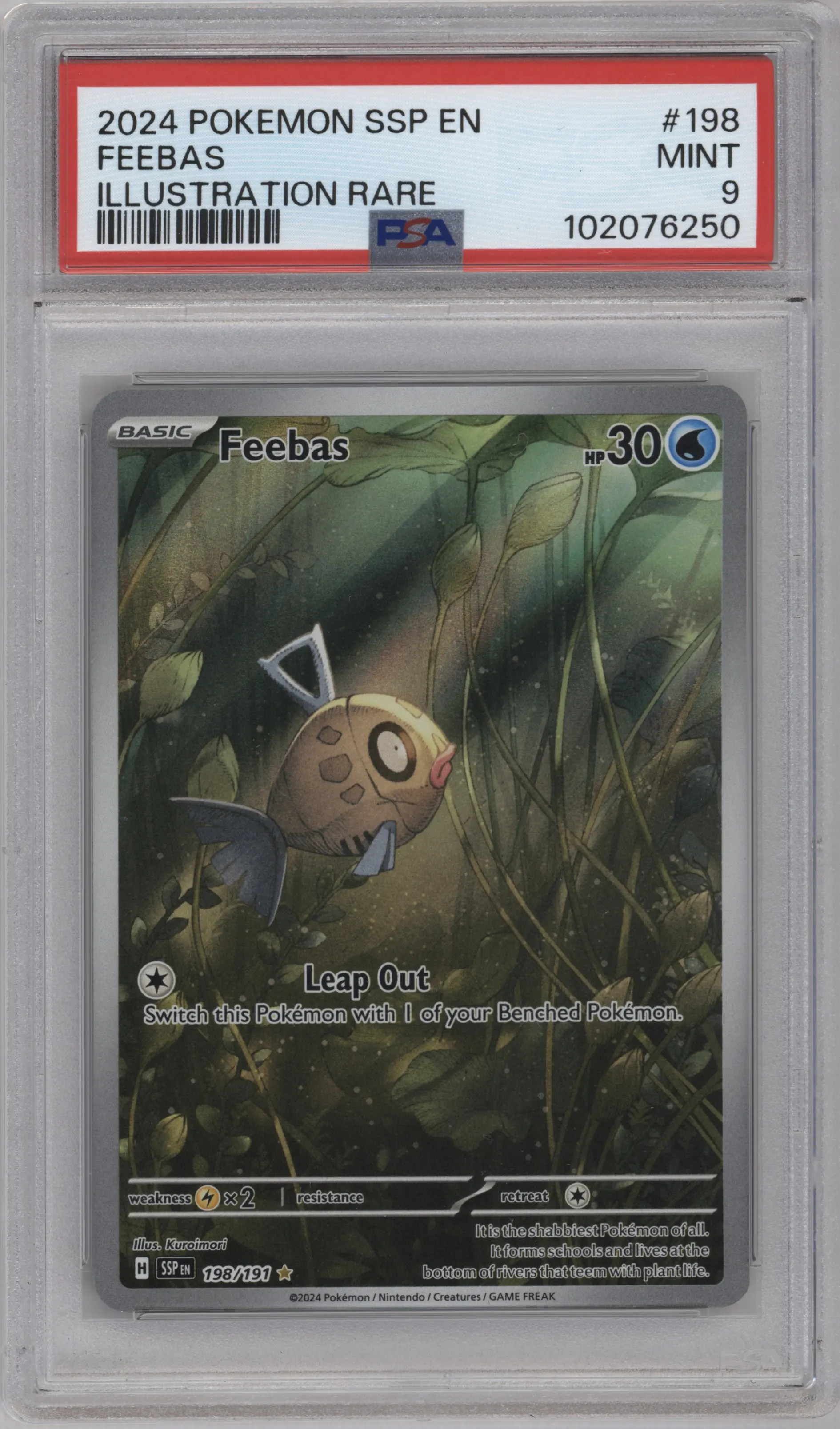 2024 Pokemon SV Surging Sparks Feebas #198 PSA 9