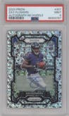 Zay Flowers from the 2023 Panini Prizm set featuring a No Huddle parallel graded by PSA and given an overall grade of 9.