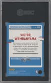 Victor Wembanyama from the 2023-24 Donruss Optic set graded by SGC and given an overall grade of 10.