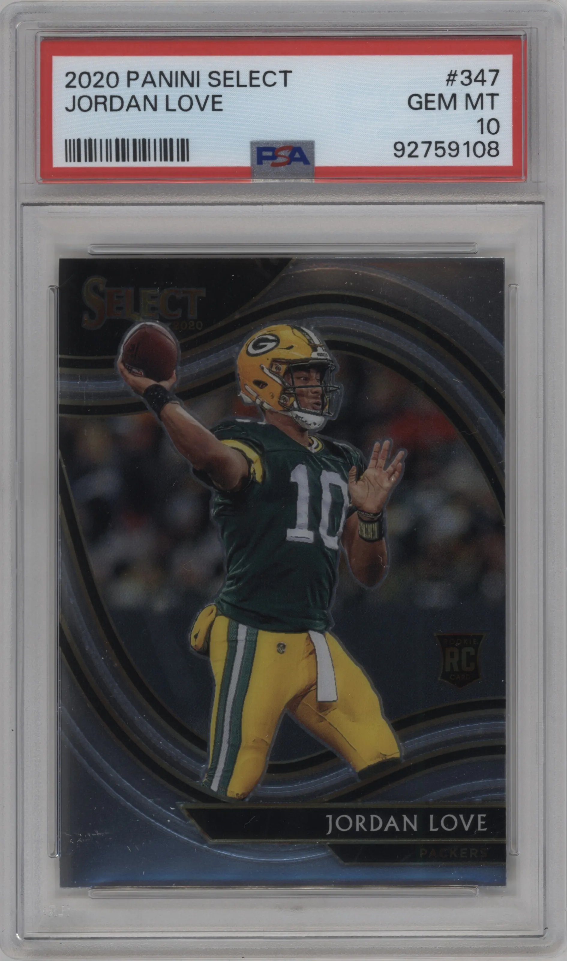 2020 Panini Select Field Lvl. Jordan Love #347 PSA 10