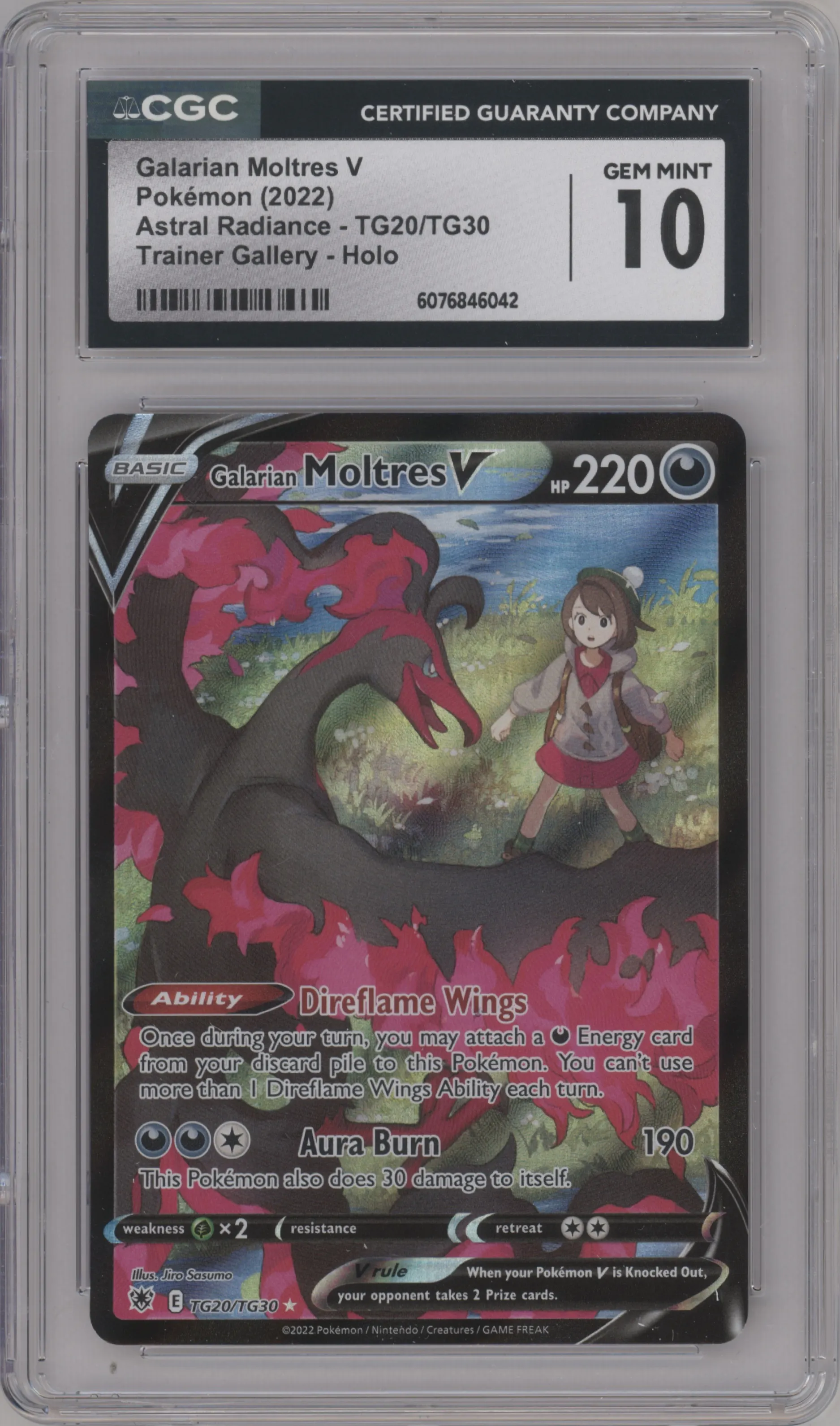 2022 Pokemon SWSH Astral Radiance TG Galarian Moltres V #TG20 CGC 10