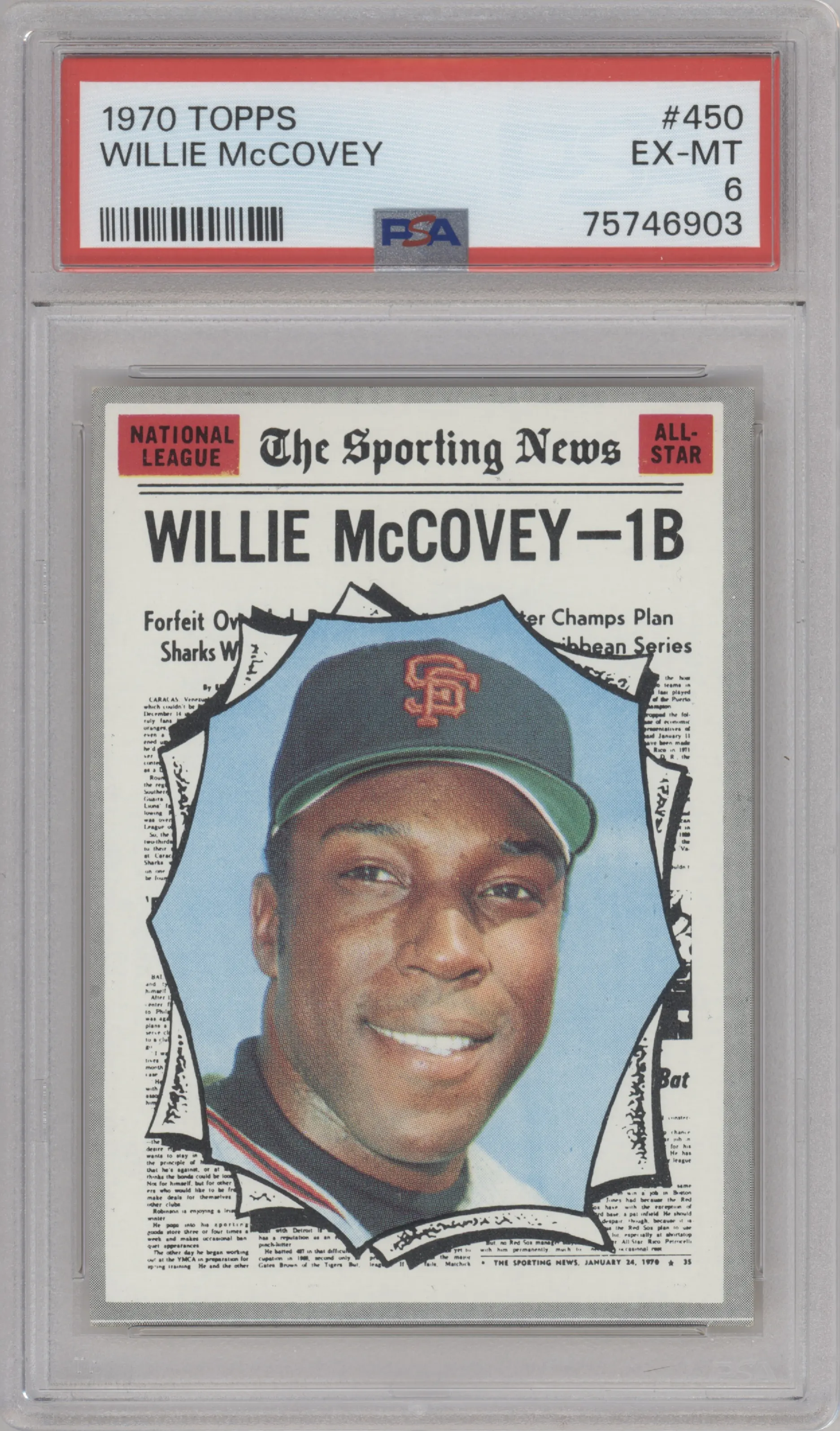 1970 Topps Willie McCovey PSA 6