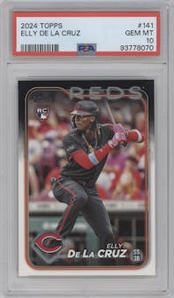 Elly De La Cruz from the 2024 Topps  set graded by PSA and given an overall grade of 10.