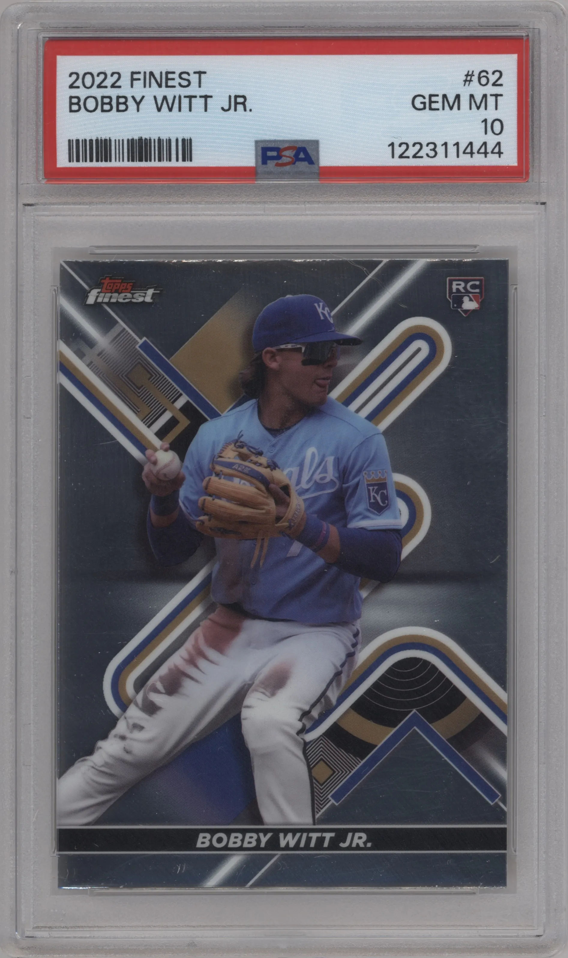 2022 Topps Finest Bobby Witt Jr. #62 PSA 10
