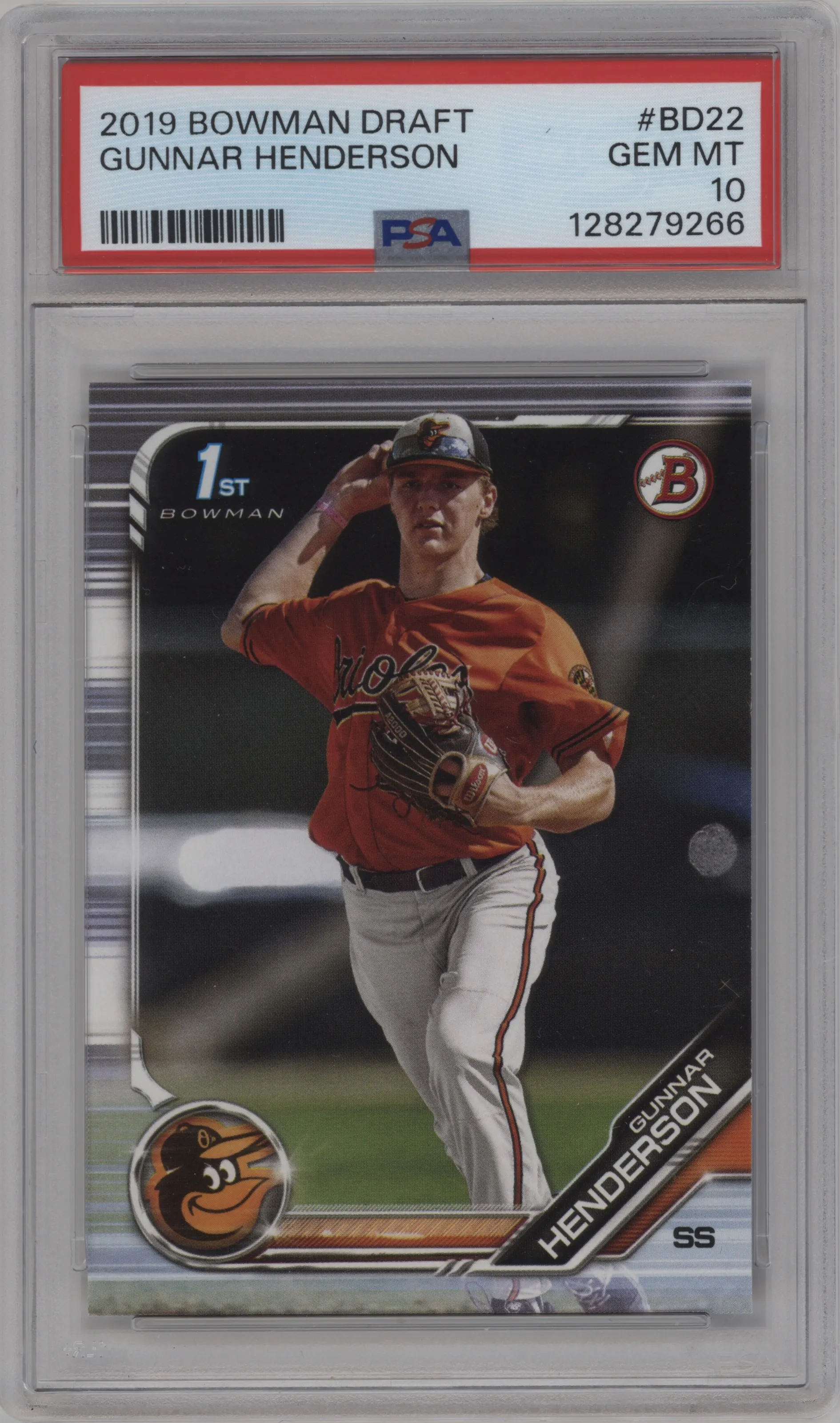 2019 Bowman Draft Gunnar Henderson PSA 10