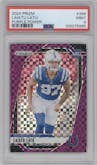 Laiatu Latu from the 2024 Panini Prizm set featuring a Purple Power Prizm parallel graded by PSA and given an overall grade of 9.