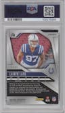 Laiatu Latu from the 2024 Panini Prizm set featuring a Purple Power Prizm parallel graded by PSA and given an overall grade of 9.