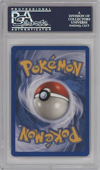 Shining Mewtwo from the 2002 Pokemon Neo Genesis set graded by PSA and given an overall grade of 9.