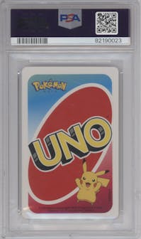 Charizard from the 2020 Uno Pokemon set graded by PSA and given an overall grade of 7.