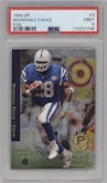 Marshall Faulk from the 1994 SP set featuring a Foil parallel graded by PSA and given an overall grade of 9.