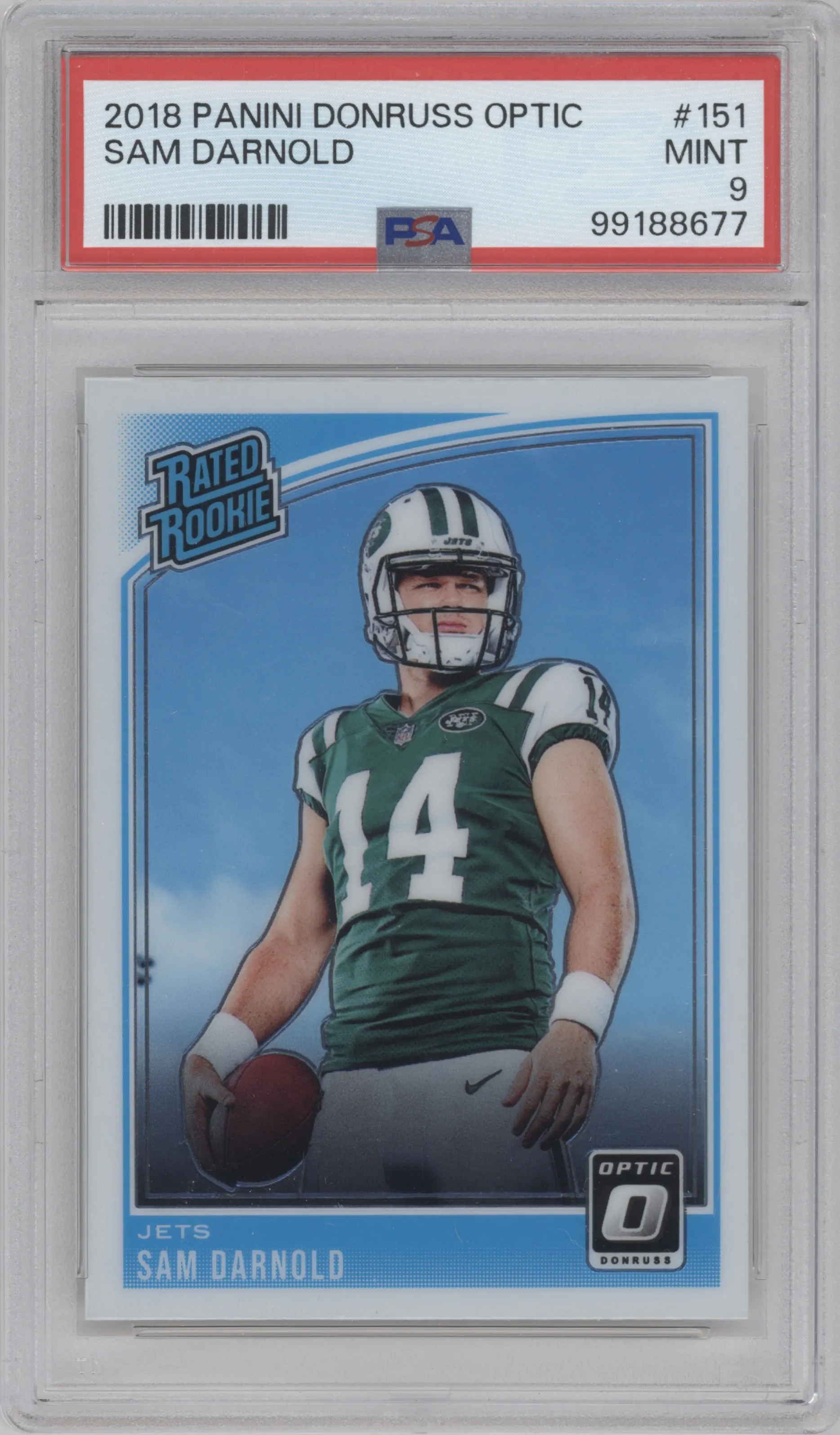 2018 Panini Donruss Optic Rated Rookie Sam Darnold #151 PSA 9