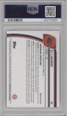 DJ Lagway from the 2024 Bowman Chrome University set featuring a Gold Refractor parallel graded by PSA and given an overall grade of 10.