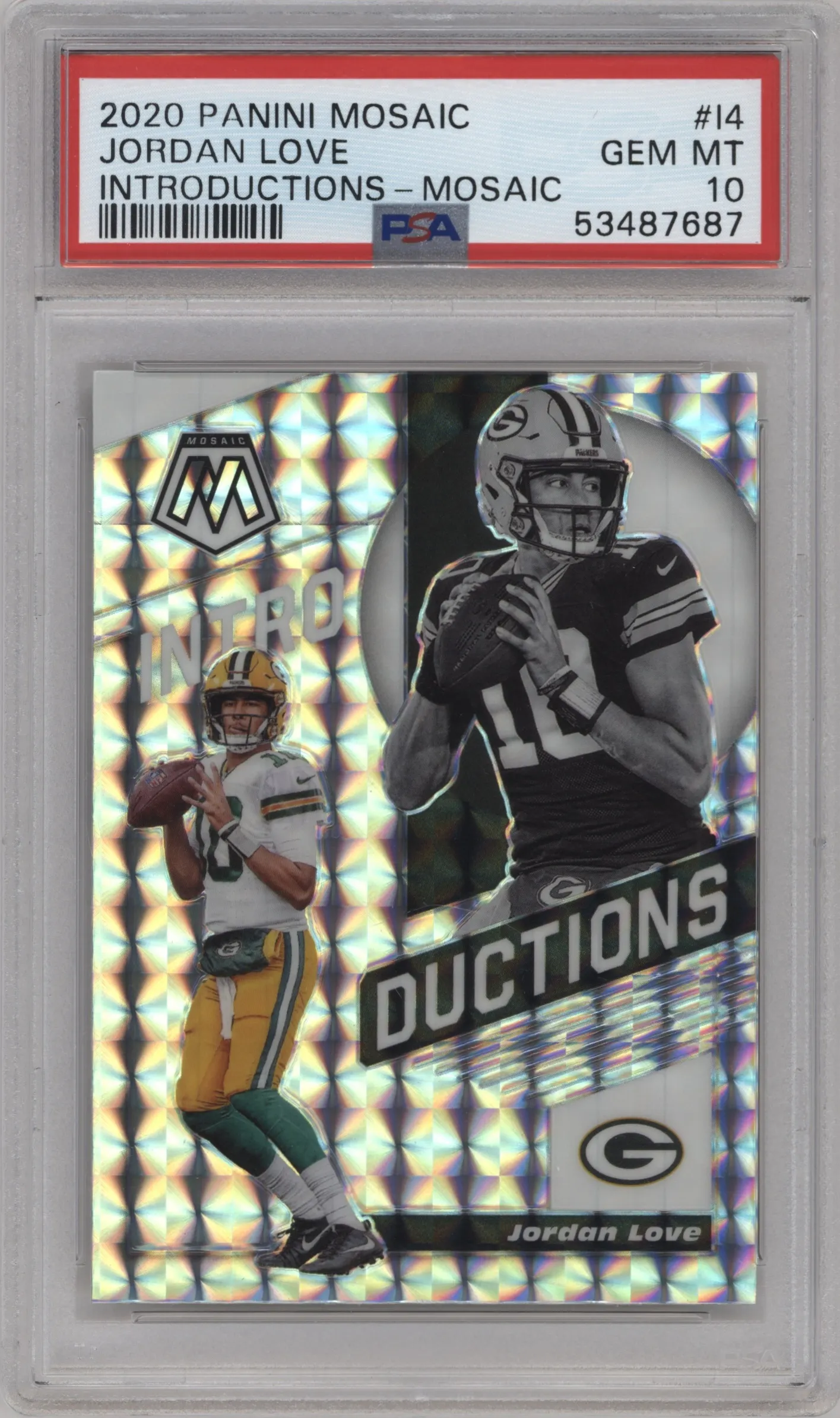 2020 Panini Mosaic Introductions Jordan Love Mosaic PSA 10