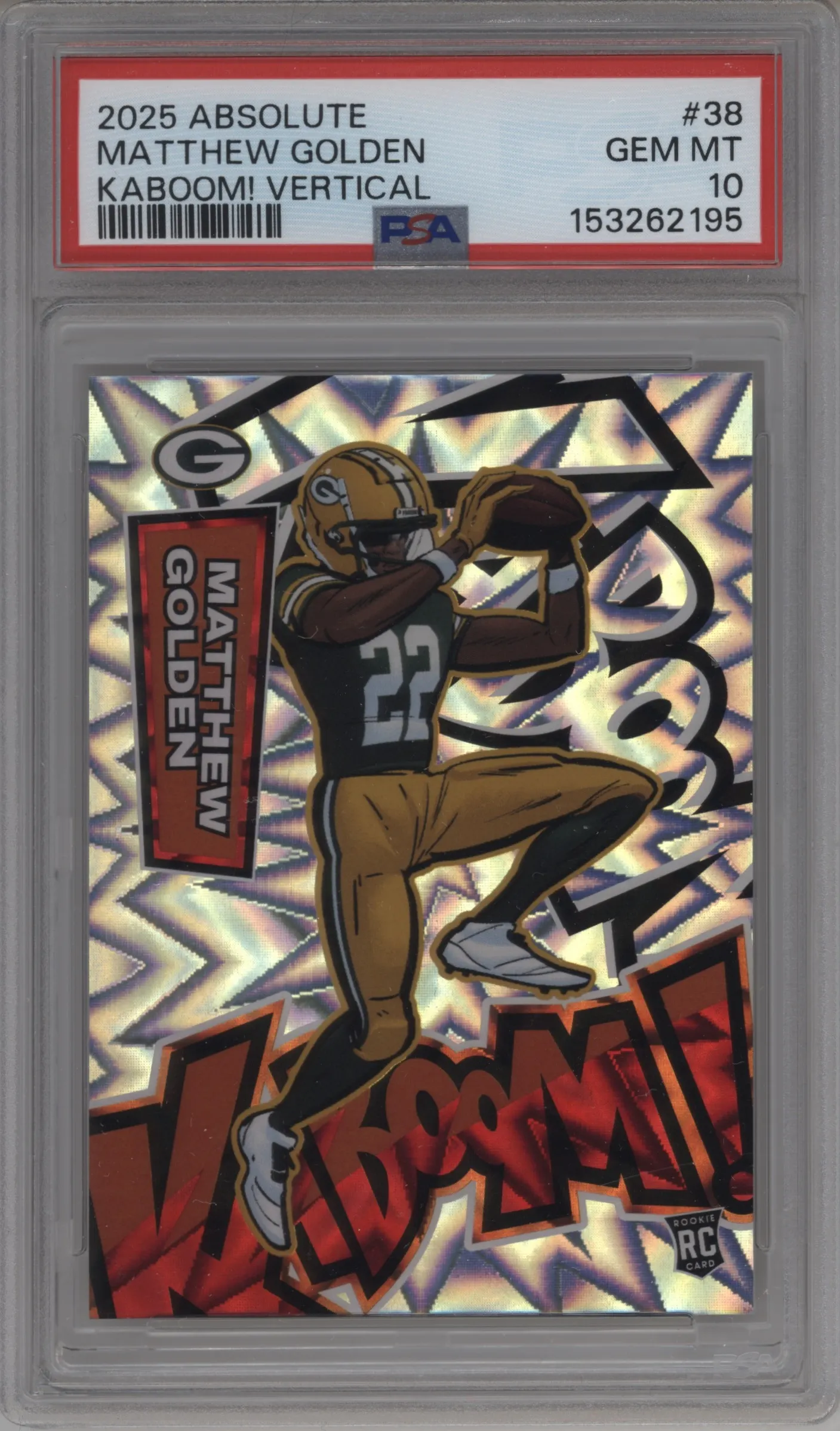 2025 Panini Absolute Kaboom! Vertical Matthew Golden #38 PSA 10