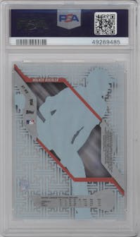 Walker Buehler from the 2018 Topps High Tek set graded by PSA and given an overall grade of 9.
