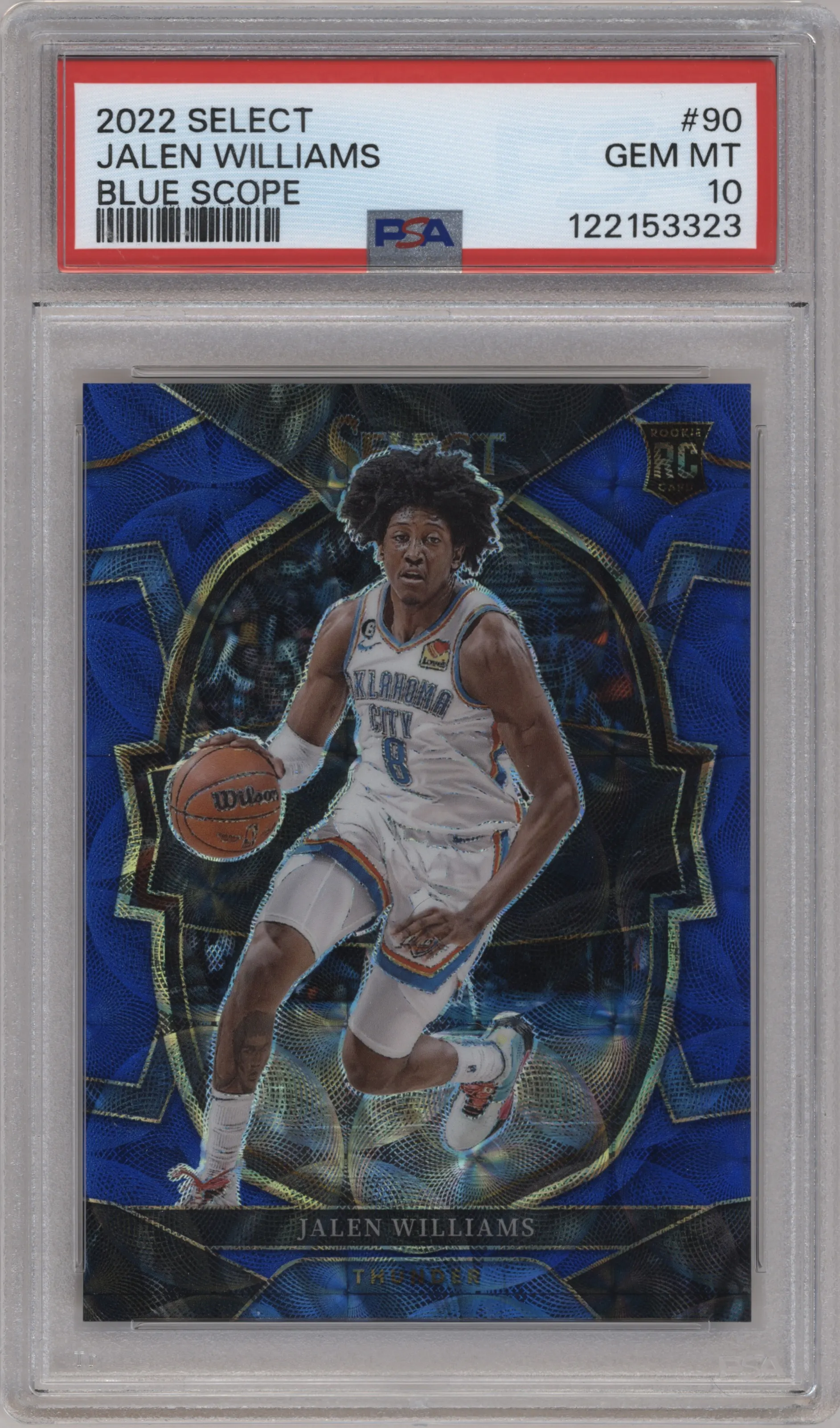 2022 Panini Select Jalen Williams Blue Scope PSA 10