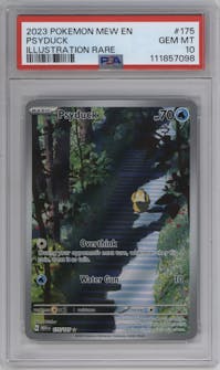 Psyduck from the 2023 Pokemon SV set graded by PSA and given an overall grade of 10.