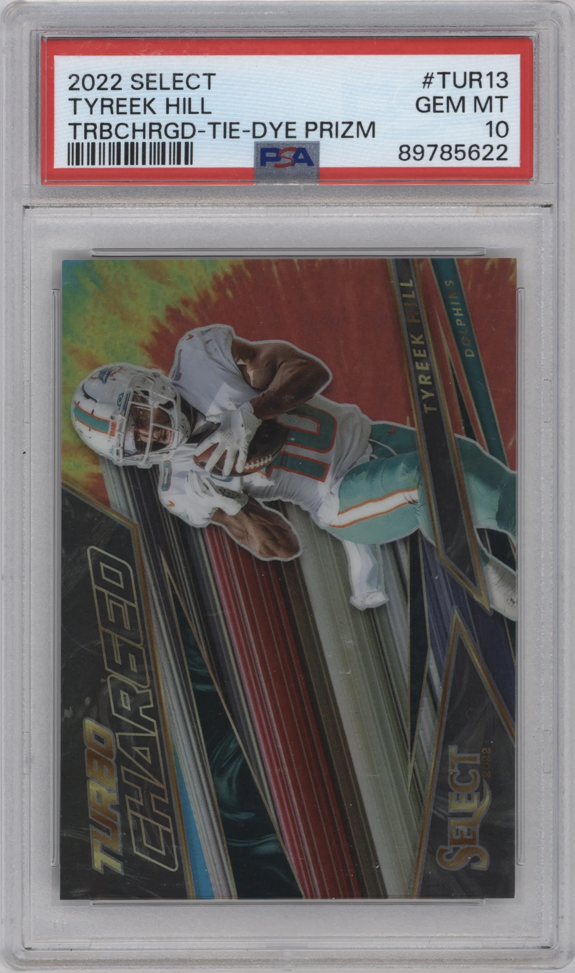 2022 Panini Select Turbocharged Tyreek Hill Tie-Dye #TUR-13 PSA 10