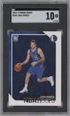 Luka Doncic from the 2018-19 Panini NBA Hoops  set graded by SGC and given an overall grade of 10.