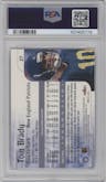 Tom Brady from the 2000 Impact  set graded by PSA and given an overall grade of 7.