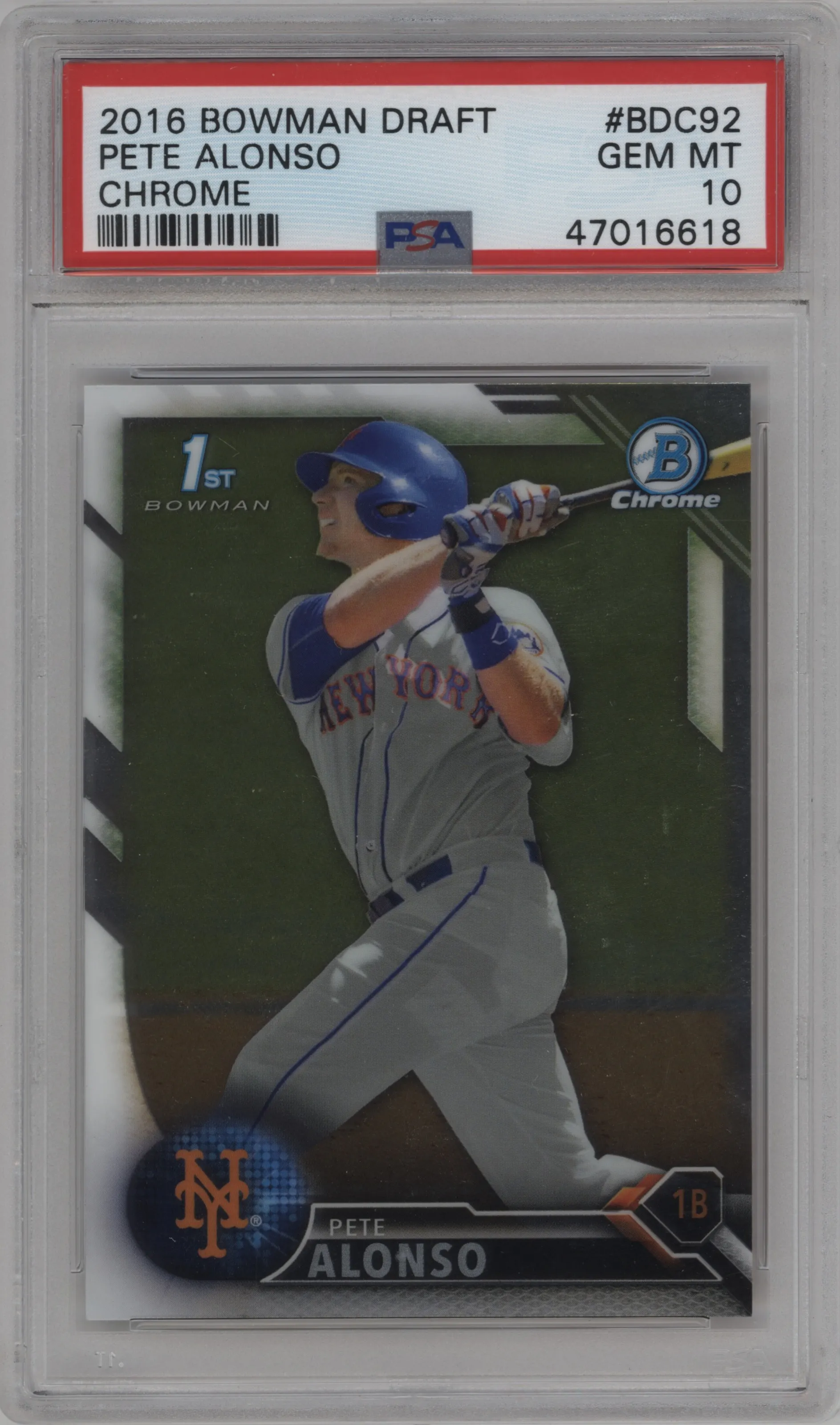 2016 Bowman Draft Chrome Pete Alonso #BDC-92 PSA 10