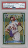 Nolan Arenado from the 2022 Topps Finest Flashback set featuring a Gold Refractor  parallel graded by PSA and given an overall grade of 10.