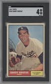 Sandy Koufax from the 1961 Topps set graded by SGC and given an overall grade of 4.