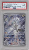 N's Reshiram from the 2025 Pokemon SV set featuring a Enhanced Booster Box parallel graded by PSA and given an overall grade of 9.