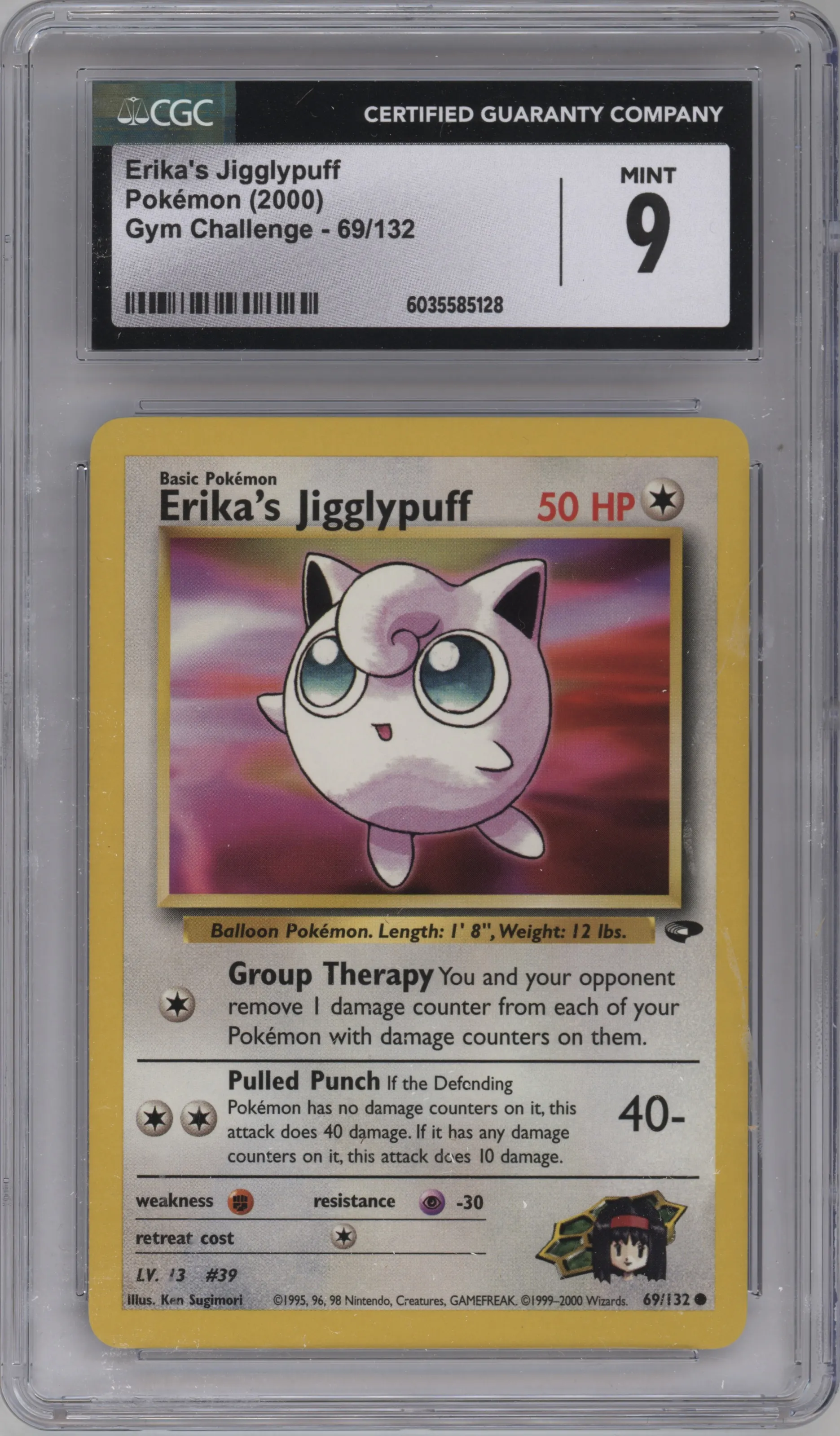 2000 Pokemon GH Gym Challenge Erika's Jigglypuff CGC 9