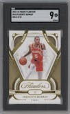 Dejounte Murray from the 2023-24 Panini Flawless set featuring a Gold parallel graded by SGC and given an overall grade of 9.