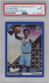 Ja Morant from the 2019-20 Panini Donruss Optic set featuring a Blue parallel graded by PSA and given an overall grade of 9.