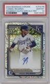 Yandel Ricardo from the 2024 Bowman Chrome set featuring a Speckle Refractor parallel graded by PSA and given an overall grade of 10.