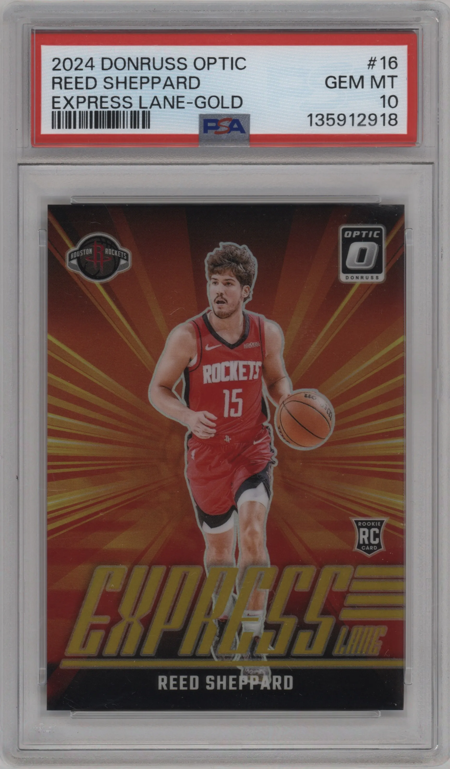 2024 Donruss Optic Express Lane Reed Sheppard Gold #16 PSA 10