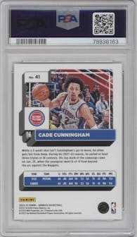 Cade Cunningham from the 2022-23 Panini Donruss set featuring a Choice Dragon parallel graded by PSA and given an overall grade of 10.