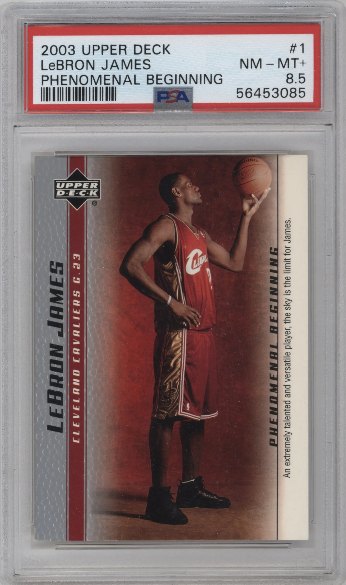 2003 Upper Deck LeBron James Phenomenal Beginning LeBron James #1 PSA 8.5
