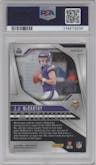 J.J. McCarthy from the 2024 Panini Prizm set featuring a Lazer Prizm parallel graded by PSA and given an overall grade of 9.