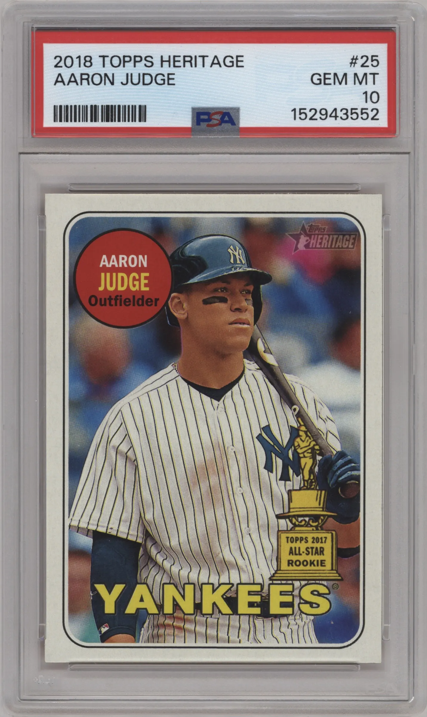 2018 Topps Heritage Aaron Judge #25 PSA 10