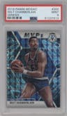 Wilt Chamberlain from the 2019-20 Panini Mosaic  set featuring a Genesis parallel graded by PSA and given an overall grade of 9.
