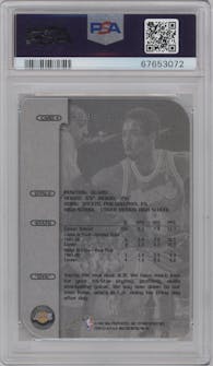 Kobe Bryant from the 1998-99 SkyBox Molten Metal set featuring a Xplosion parallel graded by PSA and given an overall grade of 9.