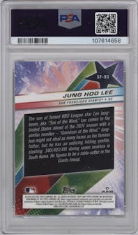 Jung Hoo Lee from the 2024 Topps Cosmic Chrome set graded by PSA and given an overall grade of 10.