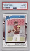 Jayden Daniels from the 2024 Donruss set graded by PSA and given an overall grade of 10.