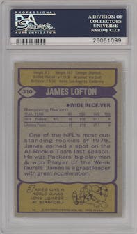 James Lofton from the 1979 Topps set graded by PSA and given an overall grade of 7.