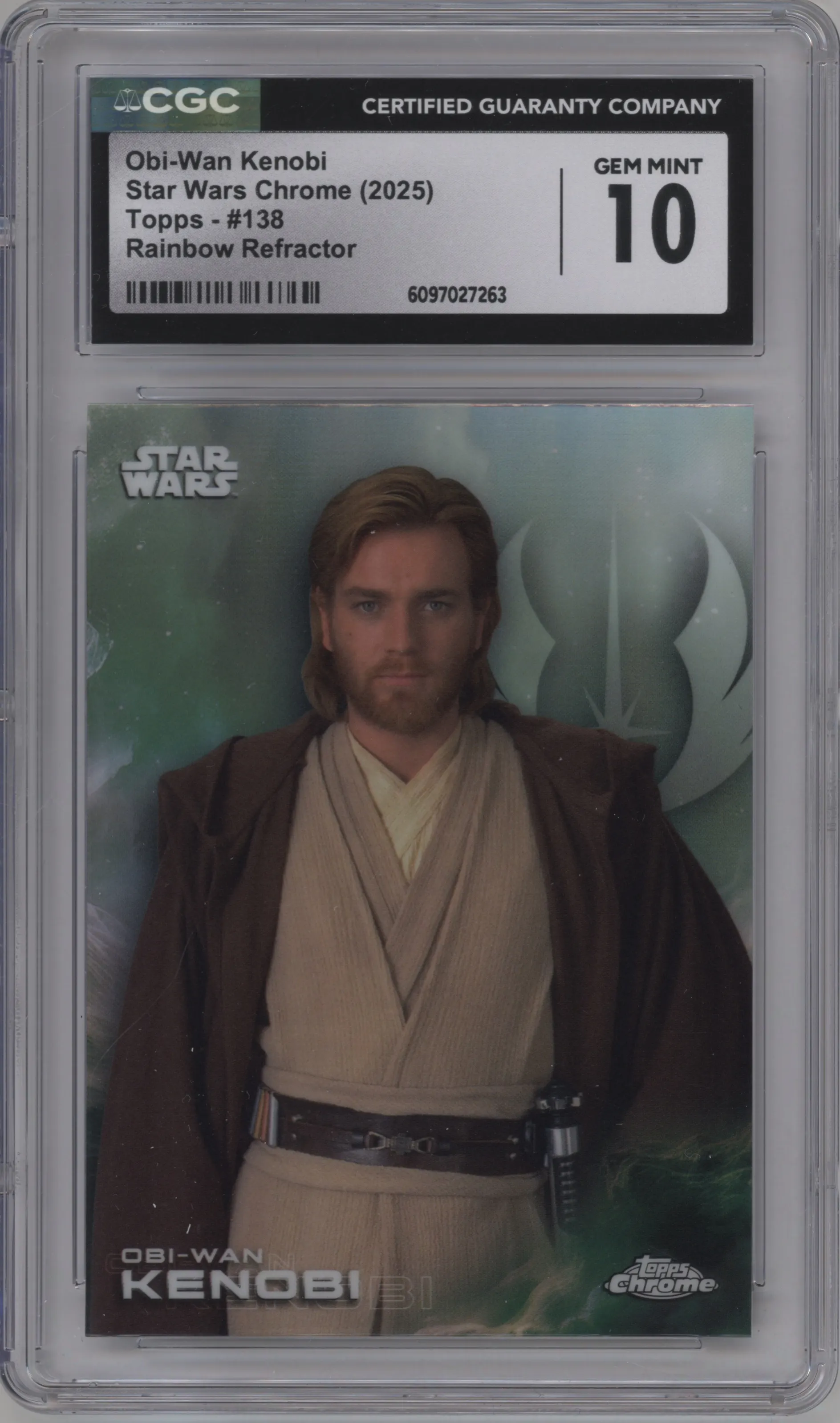2025 Topps Chrome Star Wars Obi-Wan Kenobi Rainbow Refractor #138 CGC 10