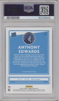 Anthony Edwards from the 2020-21 Panini Donruss set graded by PSA and given an overall grade of 10.