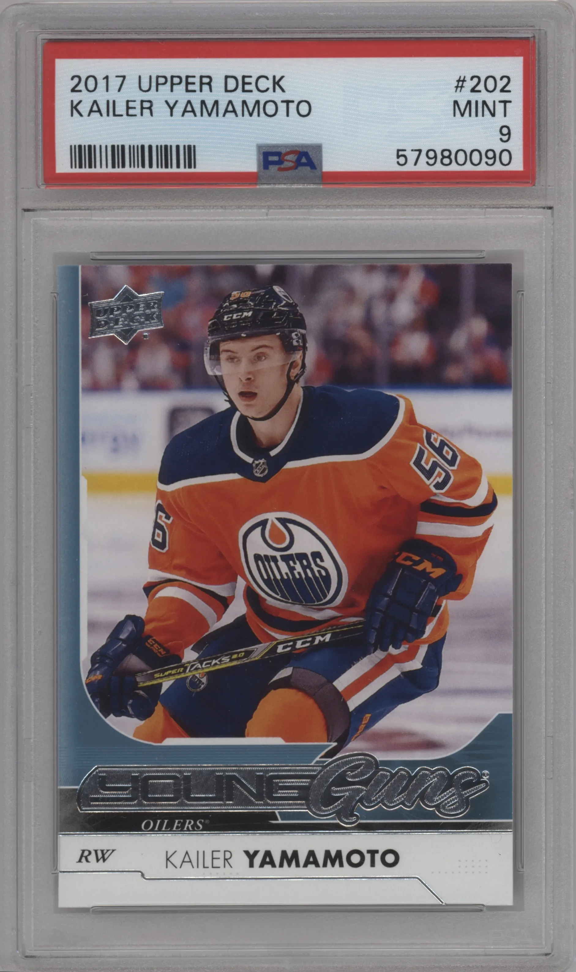 2017 Upper Deck Young Guns Kailer Yamamoto #202 PSA 9