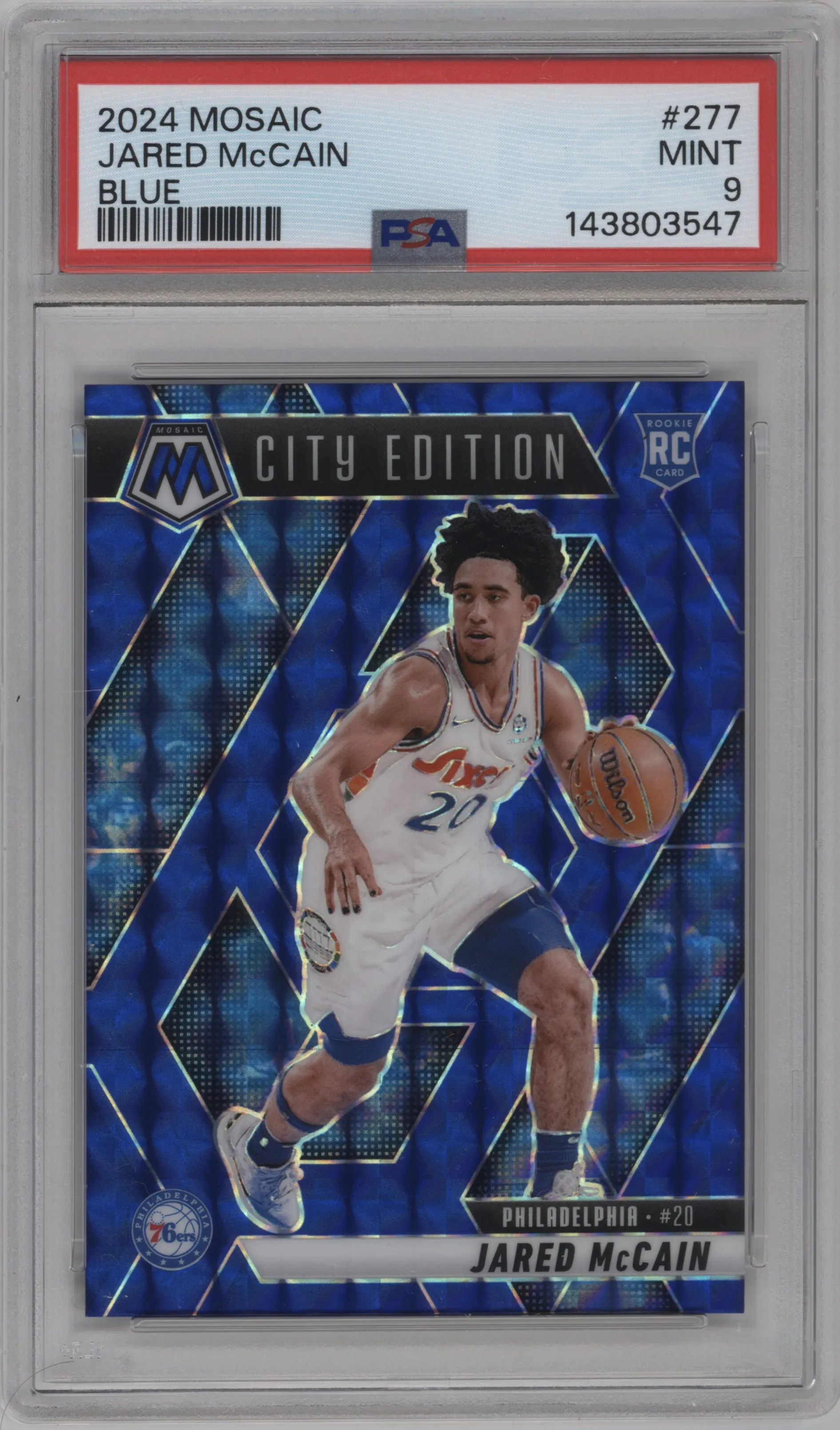 2024 Panini Mosaic Jared McCain Blue Mosaic #277 PSA 9