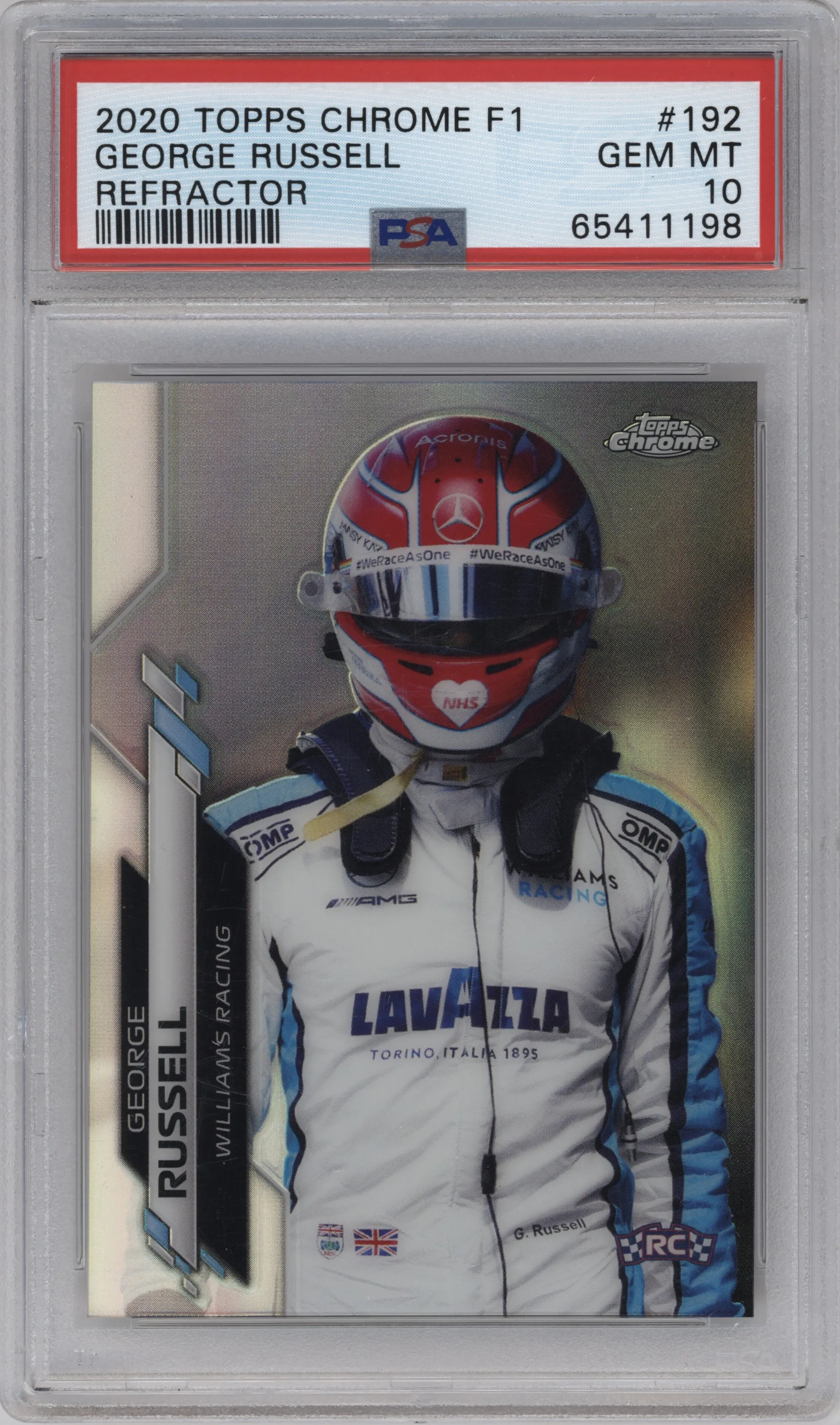 2020 Topps Chrome F1 George Russell Refractor PSA 10